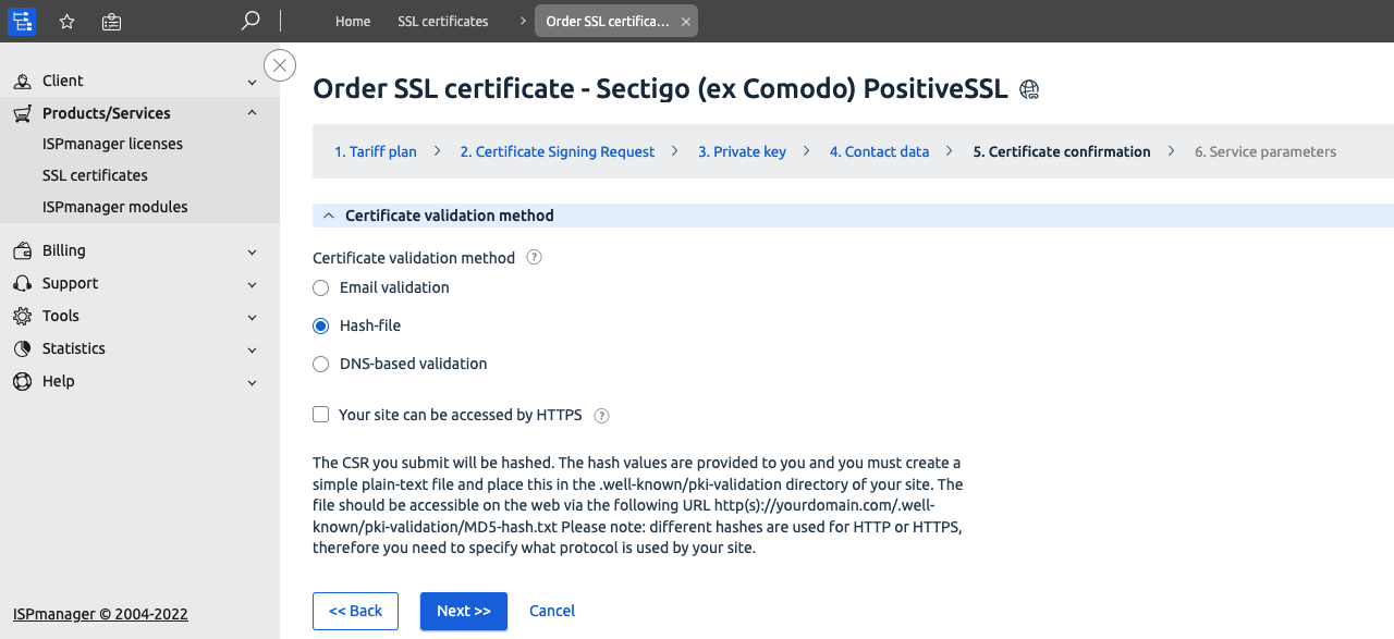 Certificate validation method
