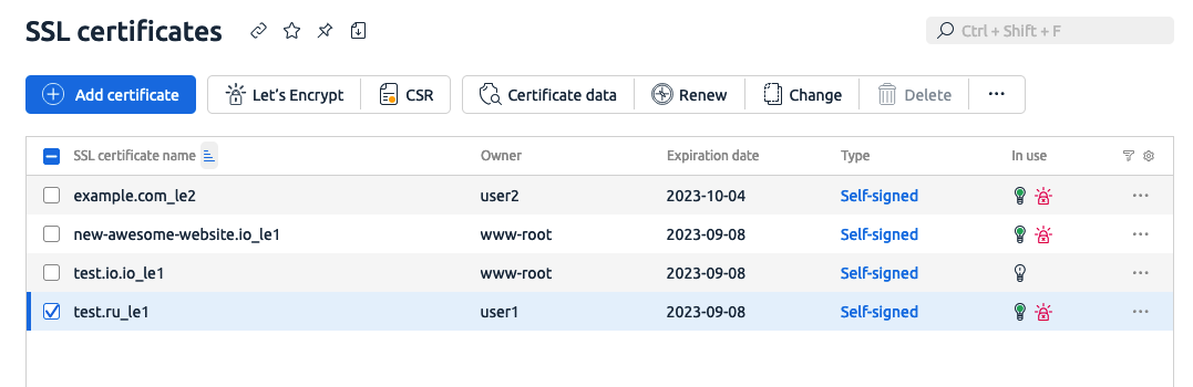 Managing SSL Certificates in ispmanager